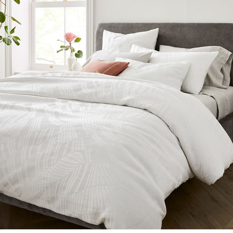 TENCEL™ Cotton Matelasse Rippled Quilt Cover & Pillowcases Stone